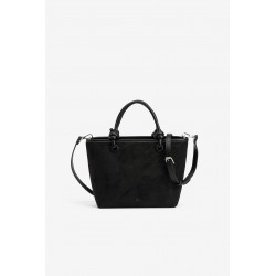 Bolso elegante con asas ajustables y cremallera plateada, perfecto para un look diario.