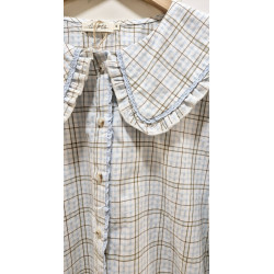 BLUSA CUADROS CUELLO BABERO