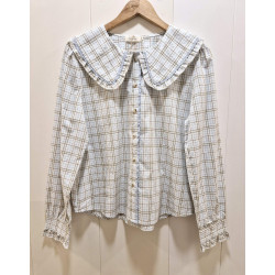BLUSA CUADROS CUELLO BABERO