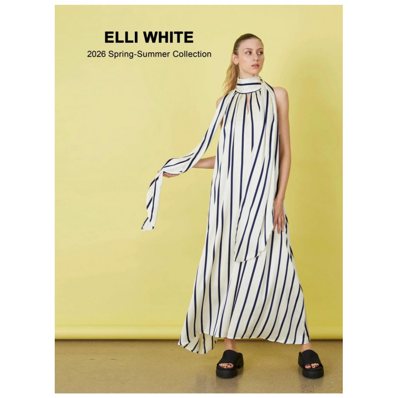 VESTIDO LARGO RAYAS ELLI WHITE