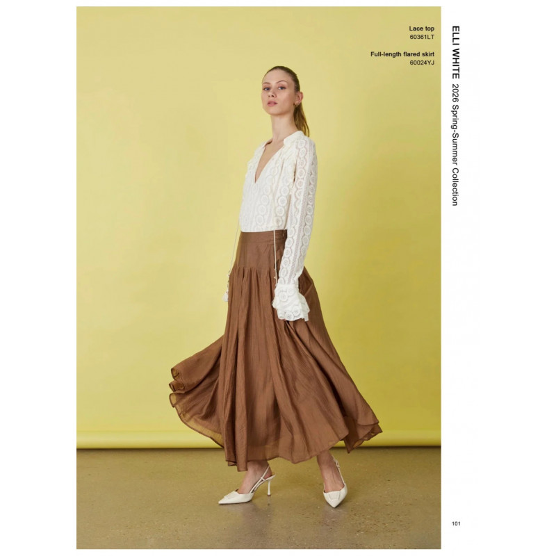 FALDA LARGA TEXTURA ELLI WHITE