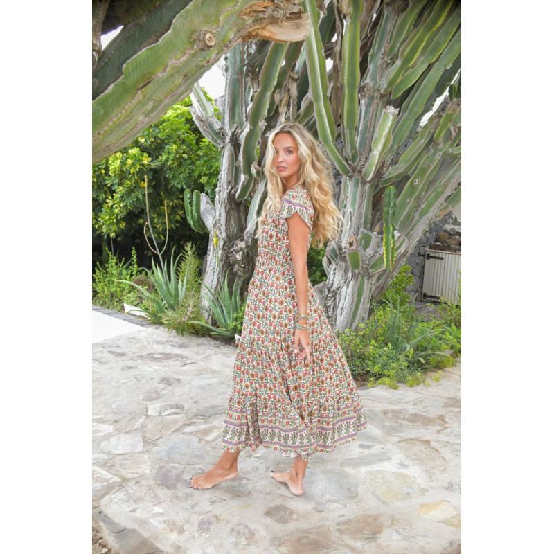 VESTIDO HARLOWE PRINT SLATE MIDI JAASE