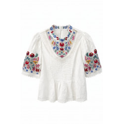 BLUSA FLORES BORDADAS