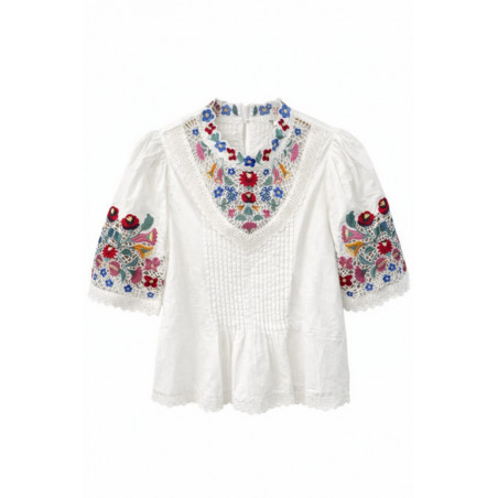 BLUSA FLORES BORDADAS