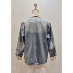 CHAQUETA DENIM DETALLE PERLAS