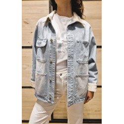 CHAQUETA DENIM DETALLE PERLAS