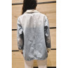 CHAQUETA DENIM DETALLE PERLAS