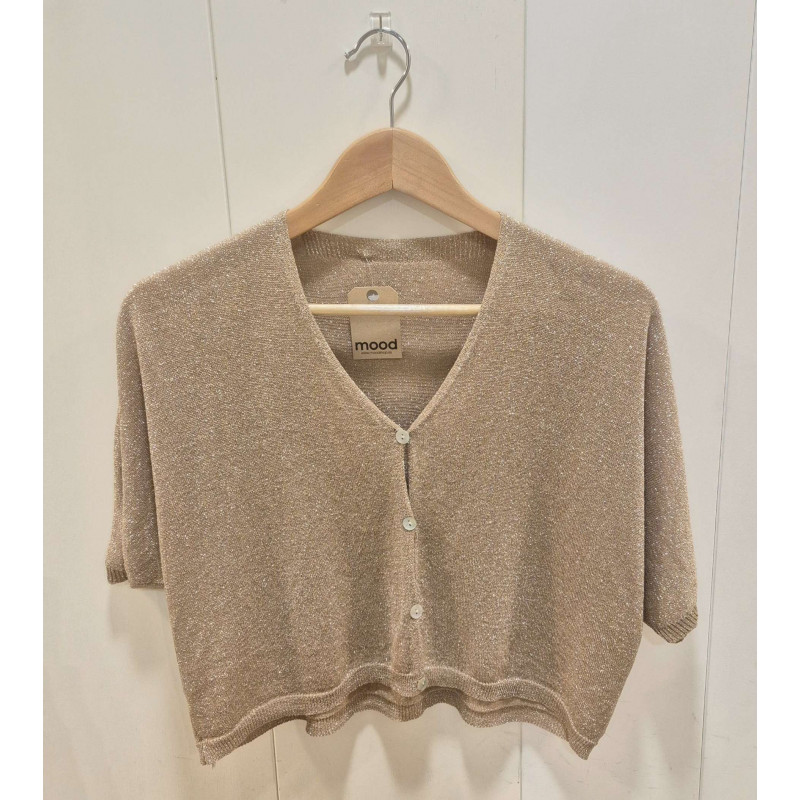 Chaqueta punto fino con lurex, cierre frontal con botones, manga murcielago Chaqueta punto fino con lurex, cierre frontal con botones, manga murcielago